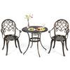 3pcs Bistro Table Set Outdoor Patio Furniture Set Round Table W/ Ice Bucket
