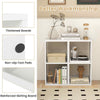 GYMAX Open Back 2 tier Bookshelf 2 Cube Bookcase Set White