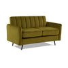 Velvet 2 Seater Sofa in Olive Green - Compact Ella range FREE & EASY DELIVERY