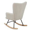 Relax Rocking Chair Teddy Fleece Glider Chair Lounge Rocker Seat w/ Side Pocket