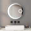 Round LED Bathroom Mirror 60cm 3 Color Illuminate with 5x Magnification Anti-Fog