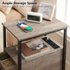Side Table Narrow Bedside Table Nightstand Greige 30 x 48 x 61.5 cm