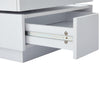 Coffee Table with 360° Rotating Square Coffee Storage Table with 2 Drawers White