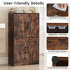 Pantry Cabinet Floor Storage Cabinet with Adjustable Shelves-Brown