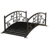 Outdoor Metal Garden Bridge With Decorative Safety Railings Vine Pattern NEW UK