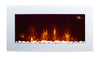 2024 TRUFLAME LED FLAMES 7 COLOUR WHITE GLASS CURVED WALL MOUNTED ELECTRIC FIRE