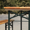 BIRCHTREE Beer Table Bench Set Picnic Dining 3 PCS Wooden Folding Outdoor 1.17m
