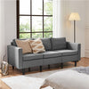 3-Seater Sofa 189CM For Living Room Fabric Upholstered Couch, Light Grey
