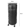 6 Tier Kitchen Rotating Storage Trolley Cart Utility Vegetable Mobile Shelf Rack