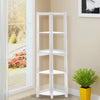 5 Tier Wood Corner Ladder Shelf Unit Freestanding Fan Bookshelf Plants Stand