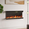 Remote 40inch Fireplace Wall Inset Electric Fire 9 LED Flame 3-side Glass Heater