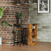Rustic Brown Industrial Bar Table Set with 2 Stools & Storage Shelf 3-Piece