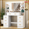 Modern LED Dressing Table Makeup Desk with 11 Lights Mirror Bedroom Vanity Set