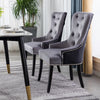 Set of 2 Velvet Upholstered Dining Chairs Wing Back Armchair Dining Room Kitchen