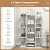 Display Cube Shelf Tall Bookcase Storage Organizer w/13 Open Shelves White