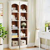 5-Tier Corner Bookshelf, 180cm Tall Freestanding Narrow Bookcase with Storage
