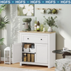 Sideboard Storage Cabinet with Adjustable Shelf Drawer White and Oak Brown HGFS