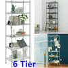 6 Tier Metal Storage Rack Shelving Wire Shelf Kitchen Office Garage Unit Stand
