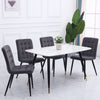 Dining Chairs Set of 4 Velvet Fabric Padded Seat Metal Legs Backrest Home Office