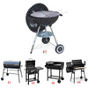 57cm Charcoal Grill BBQ with Thermometer, Stand Wheels& Cooker with Porcelain