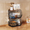 2 Tier Metal Wire Fruit Basket Bread Storage Vegetable Rack Countertop Basket UK
