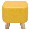 Square Footstool Footrest Pouffe Linen/Velvet/PU Leather Padded Children Seat