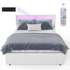 Double Size Bed Upholstered Bed Frame w/ LED & 4 Drawer Storage,USB Charging UK
