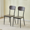 Set of 2 Dining Chairs Wooden for Dining Room Kitchen Side Chairs Stable Brown