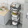 6 Tier Storage Shelf Heavy Duty Utility Shelf Storage Rack for Home Office+Wheel
