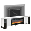 90inch Modern TV Stand Cabinet with 36" Electric Fireplace & LED Light Furniture