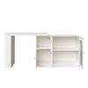 Multifunctional Storage Cabinet Kitchen Island with 360°Rotating Bar Table White