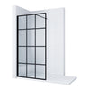 Black Walk In Shower Enclosure Wet Room Screen 8mm Tempered Glass Corner Cubicle