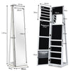 3-in-1 Jewelry Cabinet Full-Length Mirrored Jewelry Armoire Storage Organizer