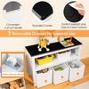 Kids Toy Organizer 3 Bin Storage Cabinet Bookcase Wooden Bookshelf Display Rack