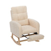 Rocking Chair with Footrest and Headrest Wooden Nursing Chairs for Living Room