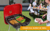 Charcoal Trolley BBQ Red Garden Outdoor Barbecue Cooking Grill Powder Wheels NEW