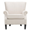 Upholstered Fabric Scalloped Wing Back Chair Armchair Lounge Sofa Fireside Seat