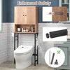 Over The Toilet Storage Cabinet Bathroomw/Adjustable Bottom Bar-Natural
