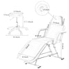 Beauty Bed Adjustable Massage Table Spa Salon Bed Lash Tattoo Recliner w/Stool