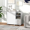 Portable Rolling Sewing Cabinet Craft Table with Lockable Casters-White