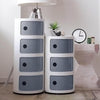 Curvaso Modern Storage Unit Drawer Multi Tier Round White Cabinet Bedside Table