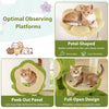 Cute Cat Tree for Adult Cats with Plush Napping Bed & Pompom-Green