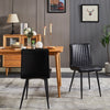 2x Black Dining Chairs Faux Leather High Back Armless Dinging Room Line Design