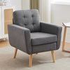 Modern Armchair Accent Chair with Wooden Leg Upholstered Occasional Lounge Chair