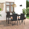 5 Piece Garden Dining Set Black and Brown vidaXL