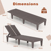 Patio Recliner Lounger Chaise Lounge Chairs Set of 2-Brown
