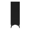 Modern Sideboard Storage Cabinet Cupboard with Glass Door and Open Space Black