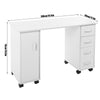 Manicure Nail Table Movable Nail Station Desk with Casters for Nails Art Beauty