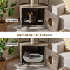 Indoor Wooden Kitten Tower Cat Tree with Litter Box Enclosure-Grey