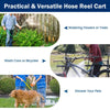 Garden Hose Reel Cart Outside Portable Water Hose Holder 4 Wheels Non-slip Grip